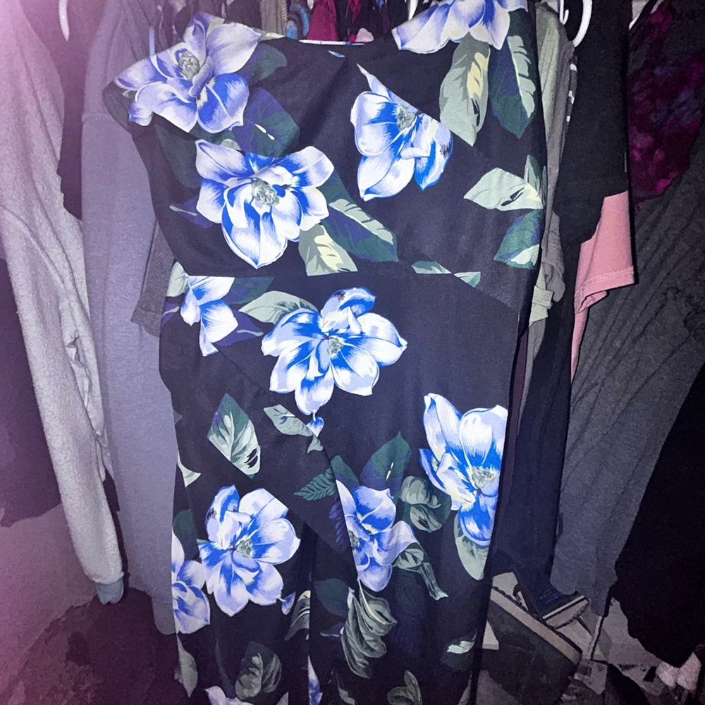 Banana Republic Black and Blue Floral Dress